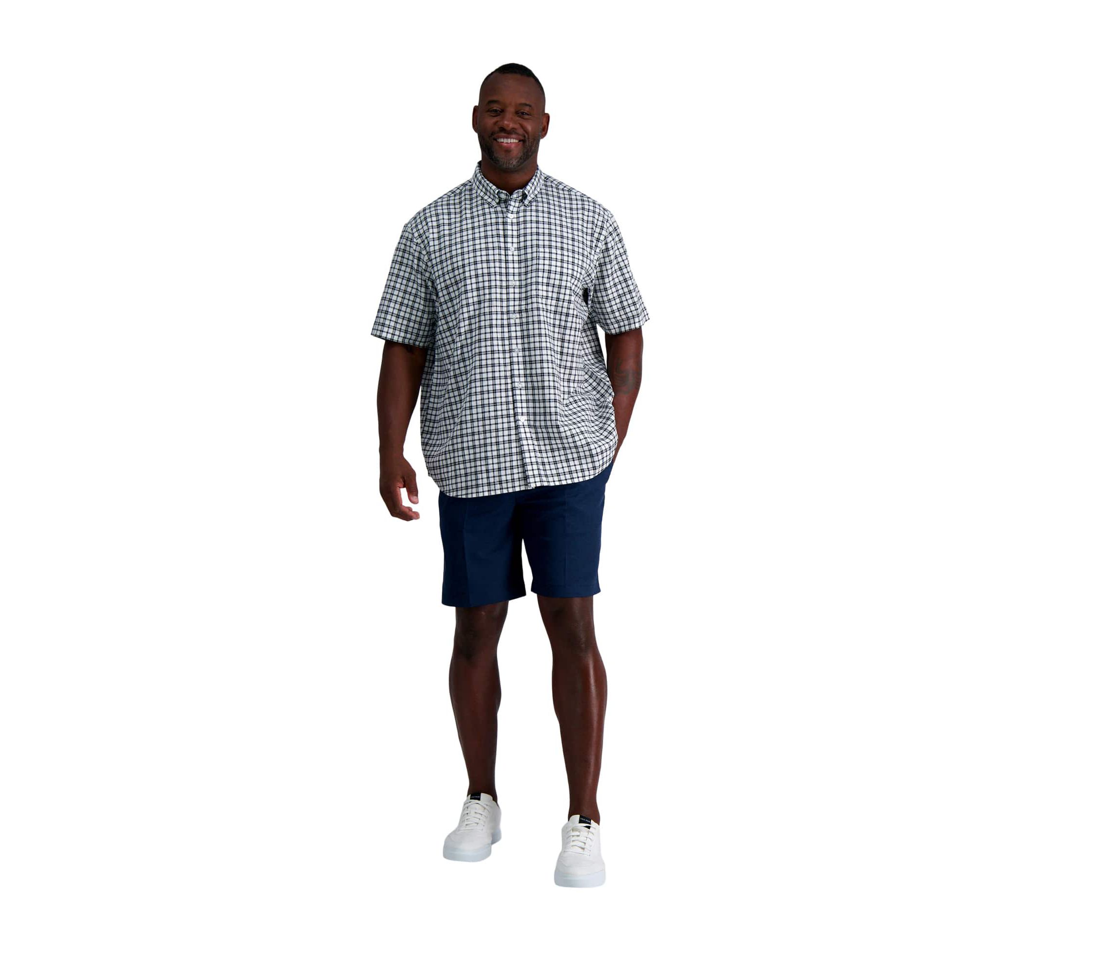 Big & Tall Haggar® Mens Short Sleeve Button-Down Linen Shirt