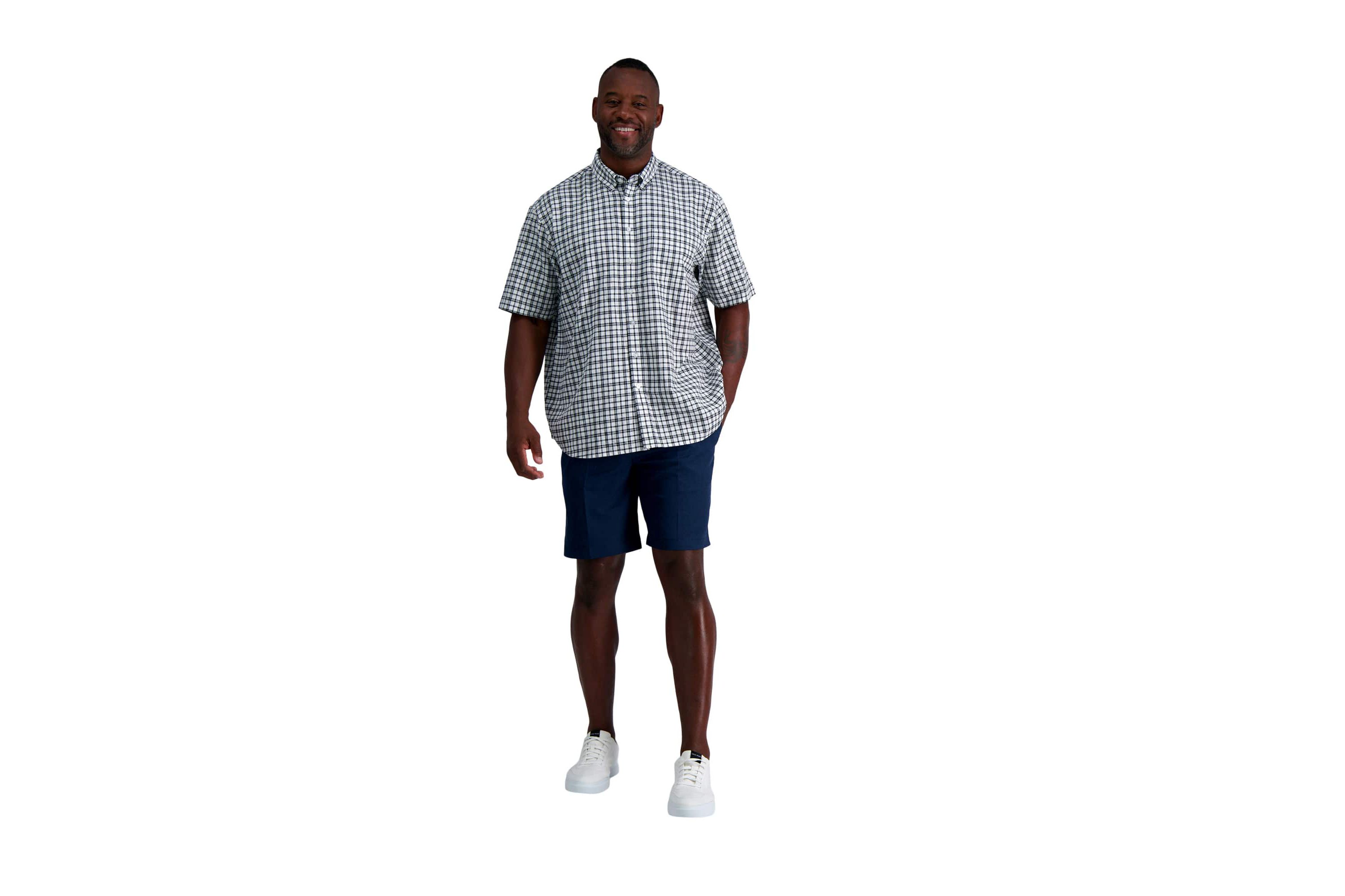 Big & Tall Haggar® Mens Short Sleeve Button-Down Linen Shirt