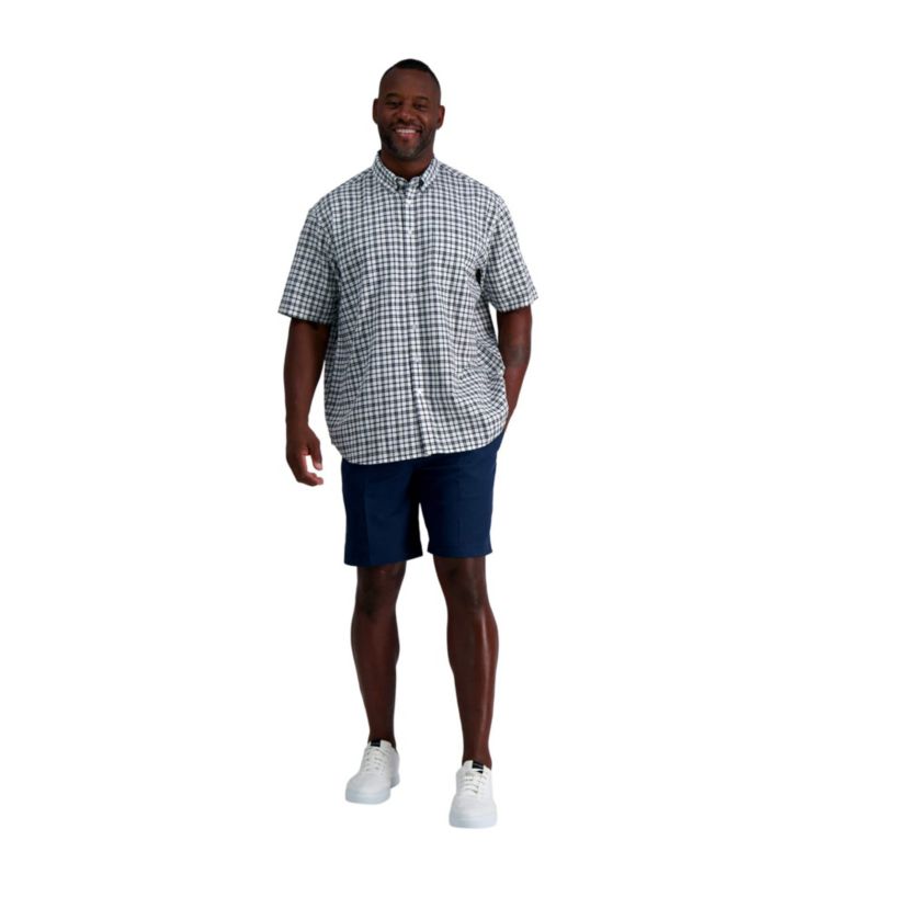 Big & Tall Haggar® Mens Short Sleeve Button-Down Linen Shirt