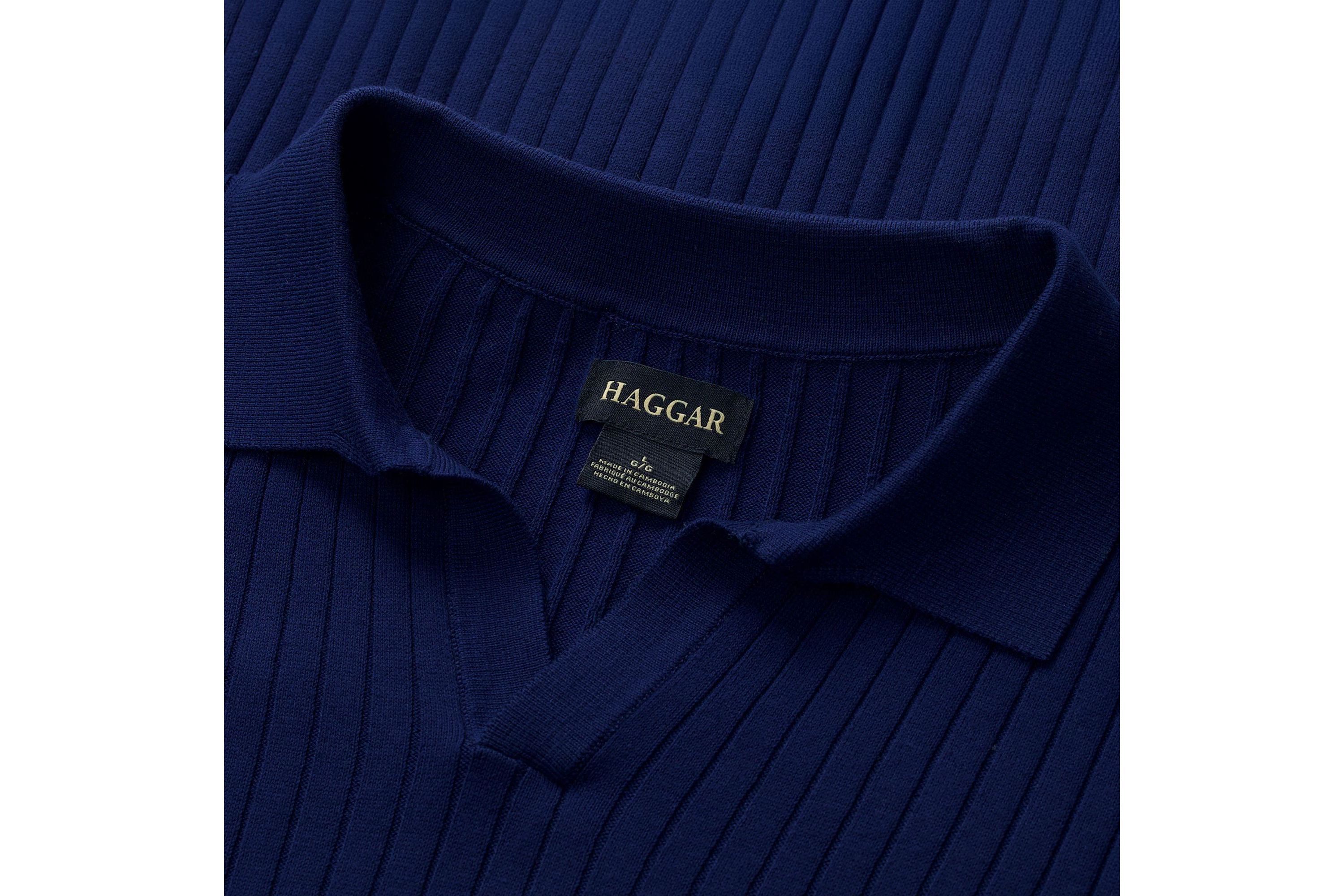 Haggar® Mens Johnny Collar Slim Fit Ribbed Sweater