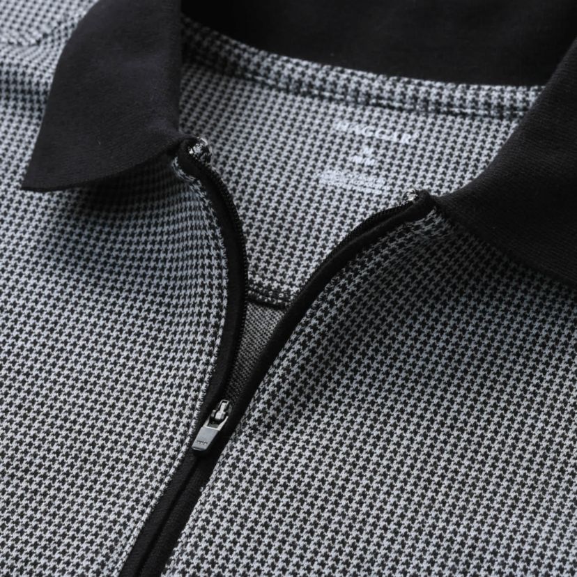 Mens Premium Comfort Quarter Zip Texture Polo