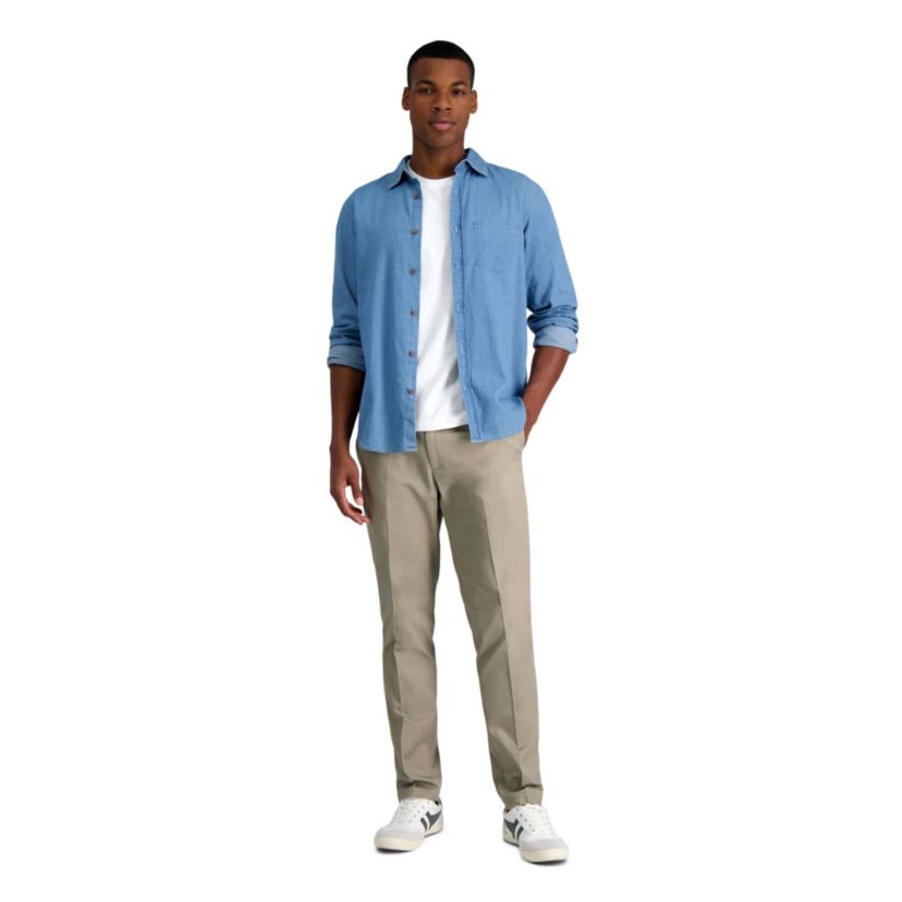 Wrinkle Free Performance Khaki Straight Fit Pant