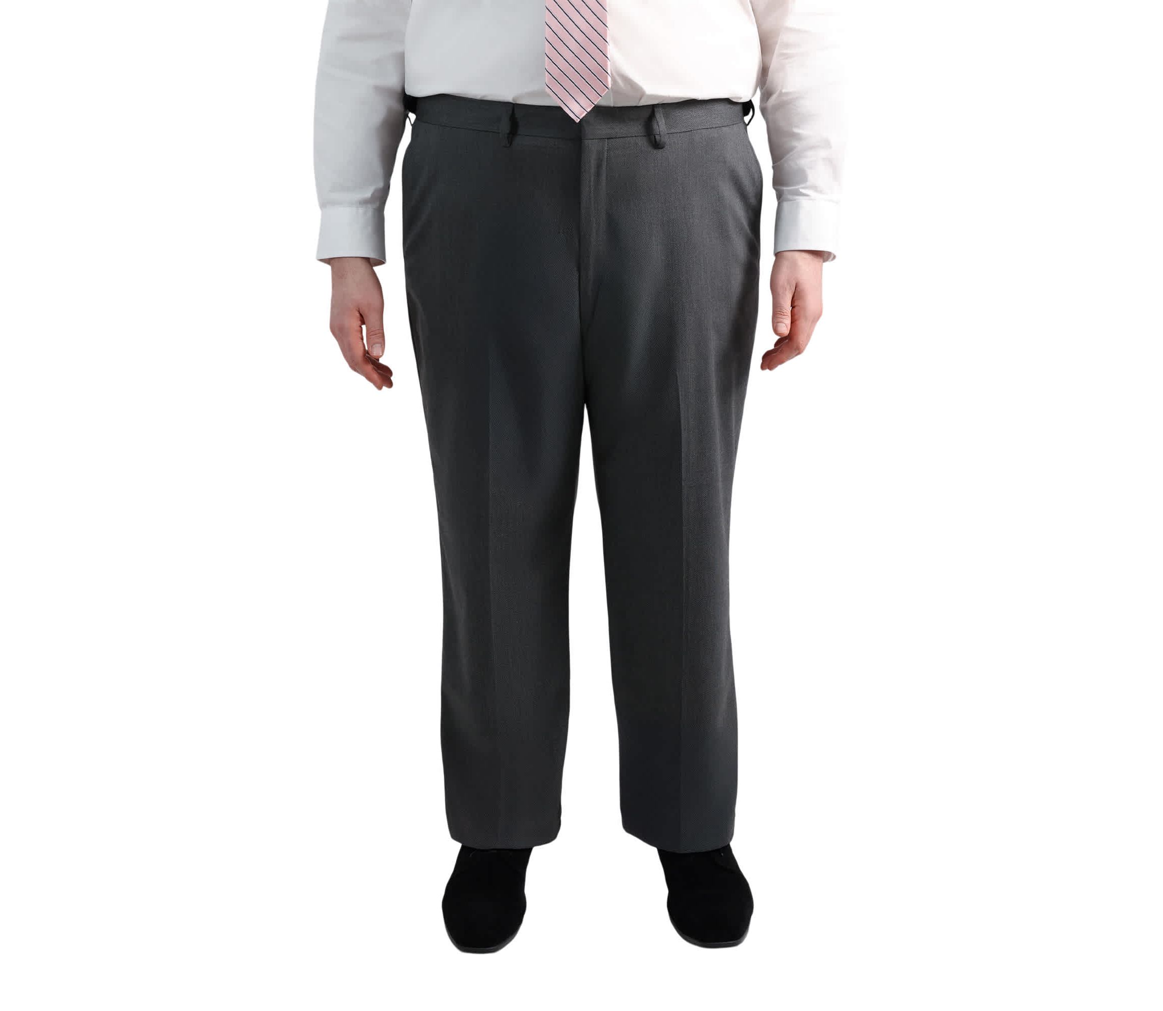 Big & Tall J.M. Haggar™ Diamond Weave Tailored Fit Flat Front Suit Separates Pant