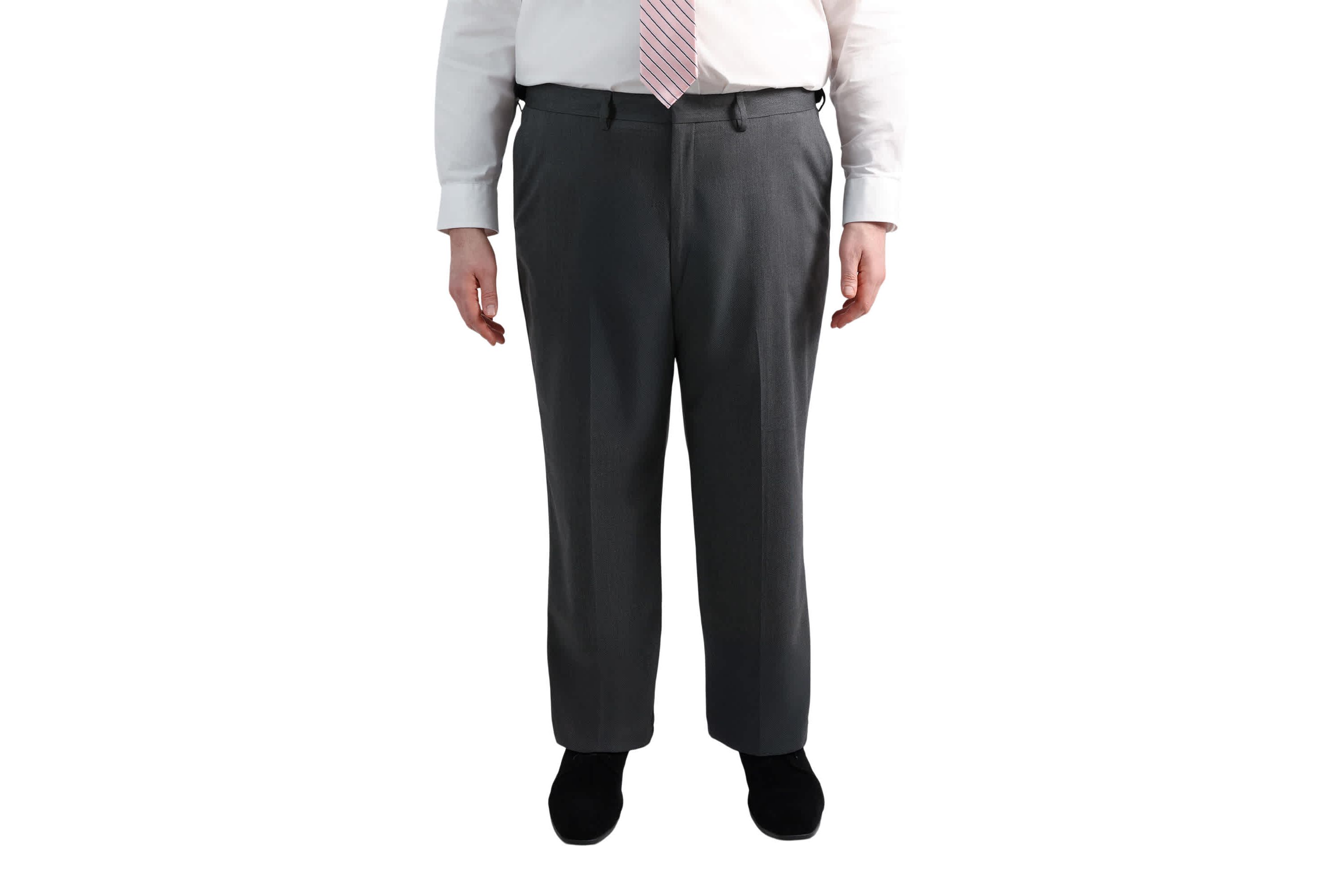 Big & Tall J.M. Haggar™ Diamond Weave Tailored Fit Flat Front Suit Separates Pant
