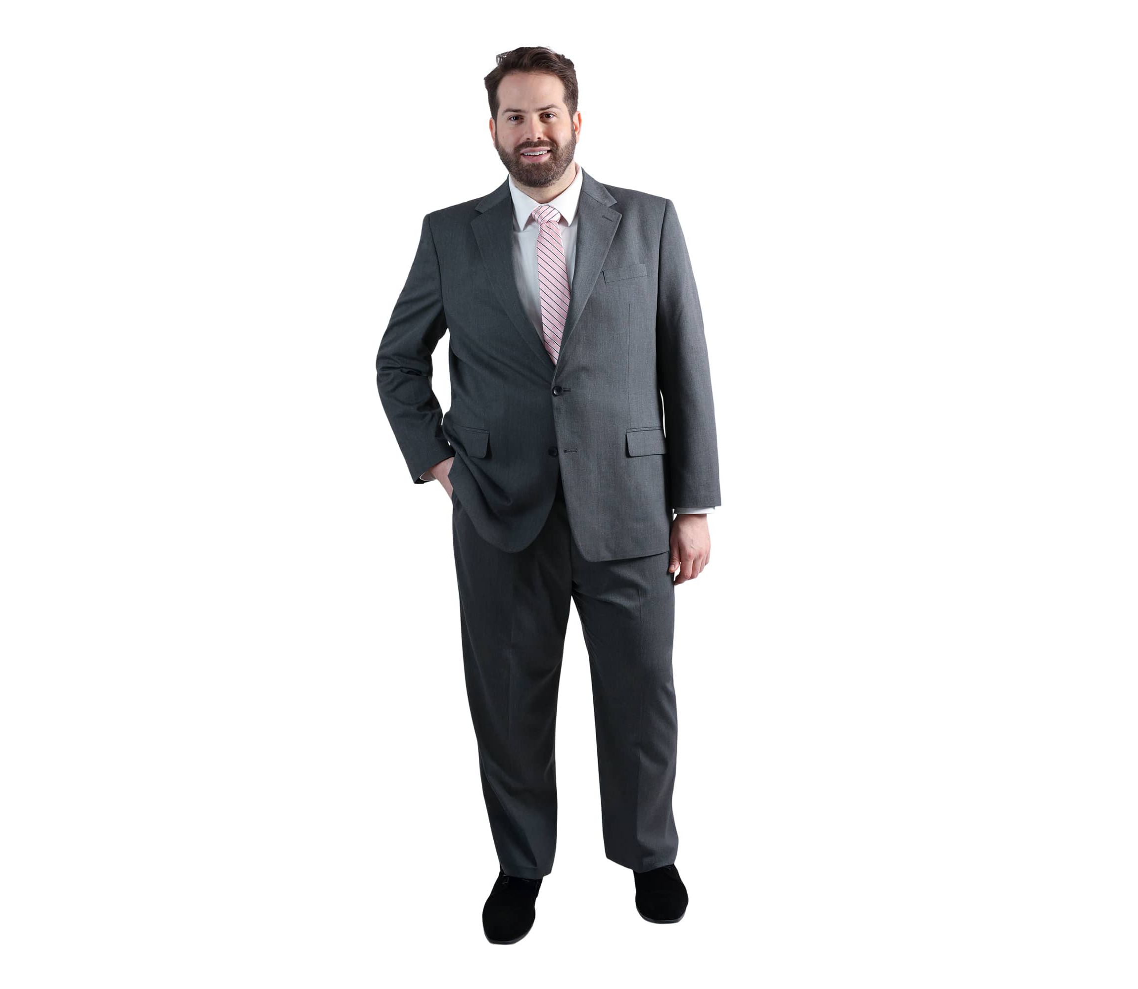 Big & Tall J.M. Haggar™ Diamond Weave Tailored Fit Flat Front Suit Separates Pant