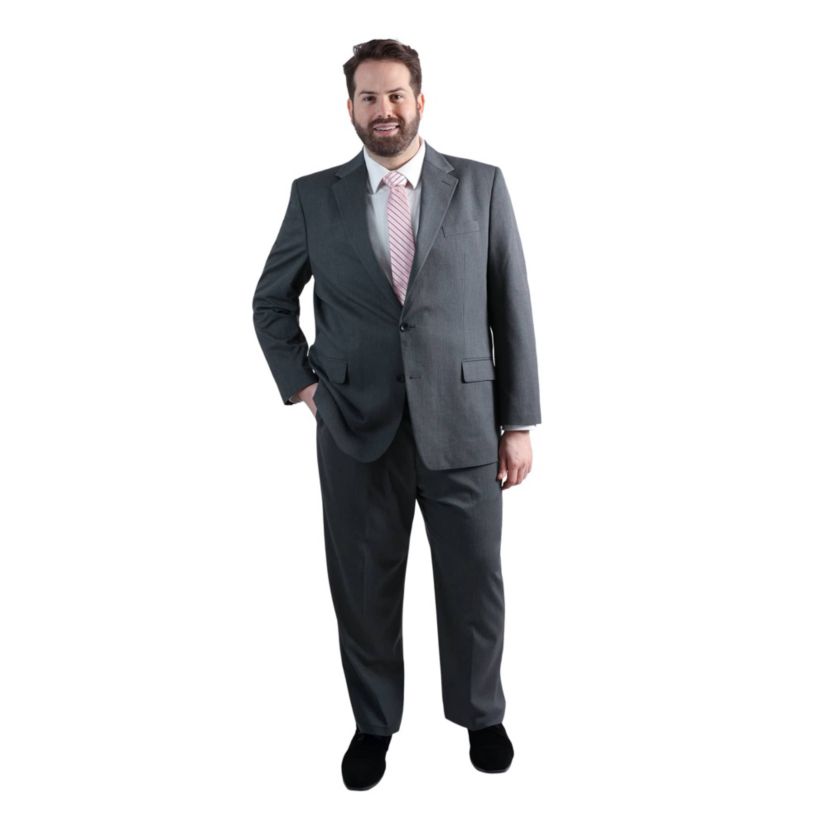 Big & Tall J.M. Haggar™ Diamond Weave Tailored Fit Flat Front Suit Separates Pant