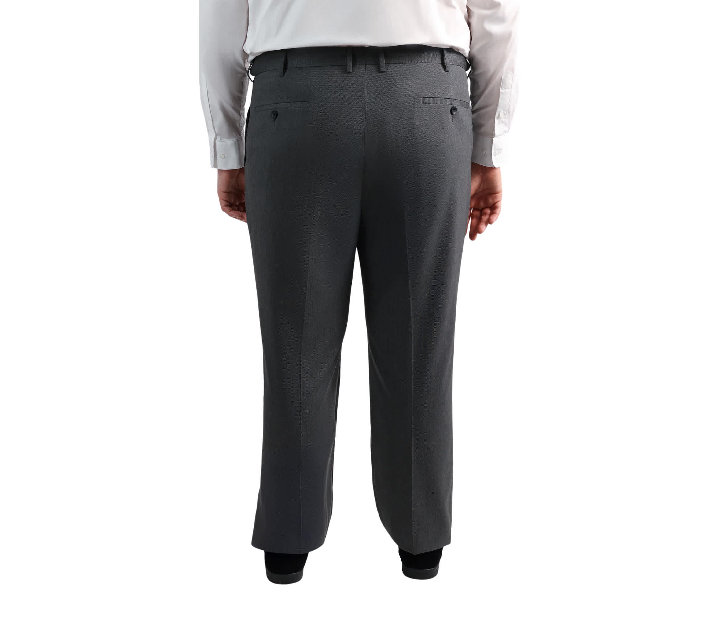 Big & Tall J.M. Haggar™ Diamond Weave Tailored Fit Flat Front Suit Separates Pant