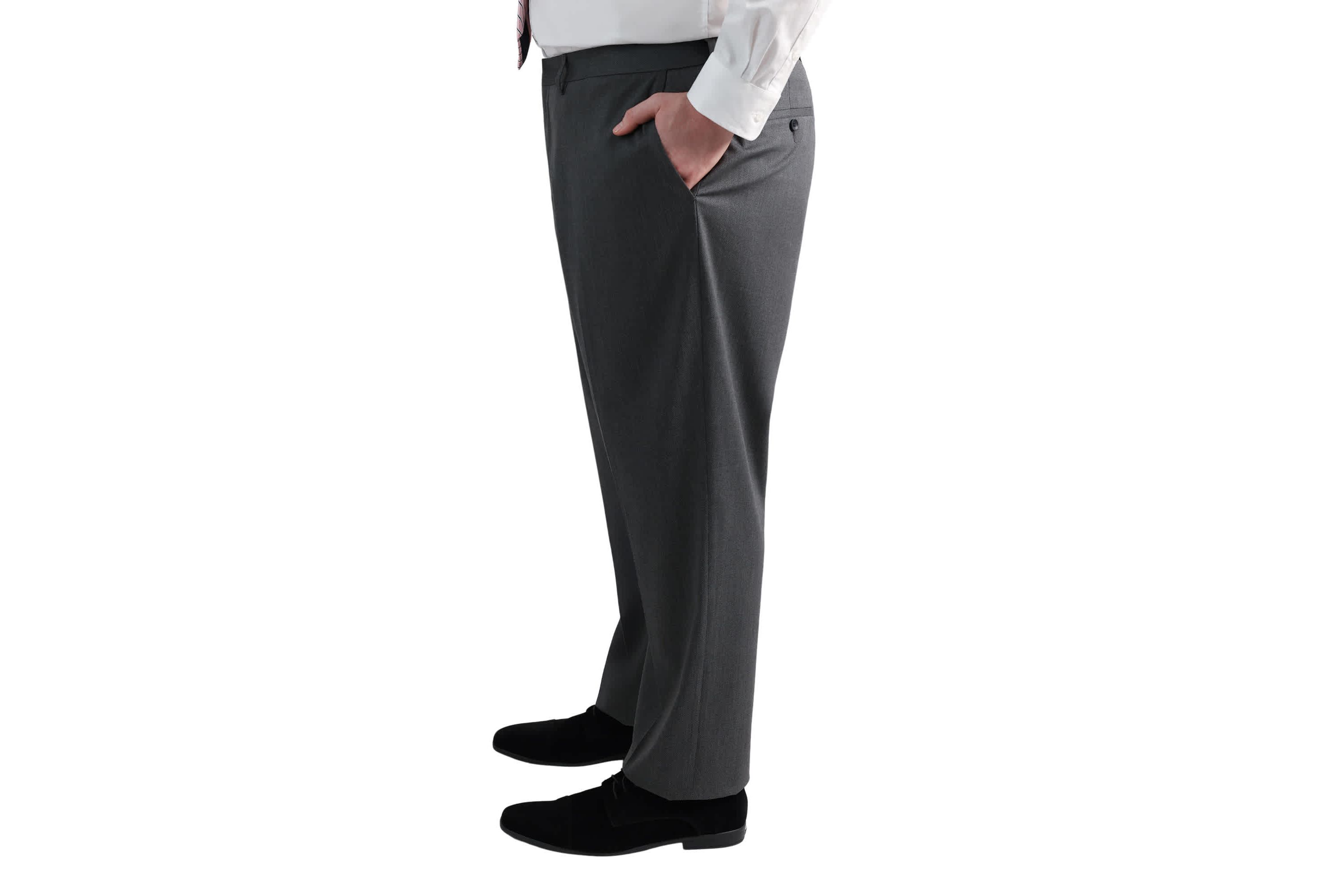 Big & Tall J.M. Haggar™ Diamond Weave Tailored Fit Flat Front Suit Separates Pant