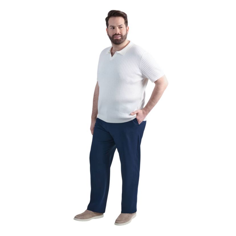 Big & Tall Haggar® Mens Johnny Collar Slim Fit Ribbed Sweater