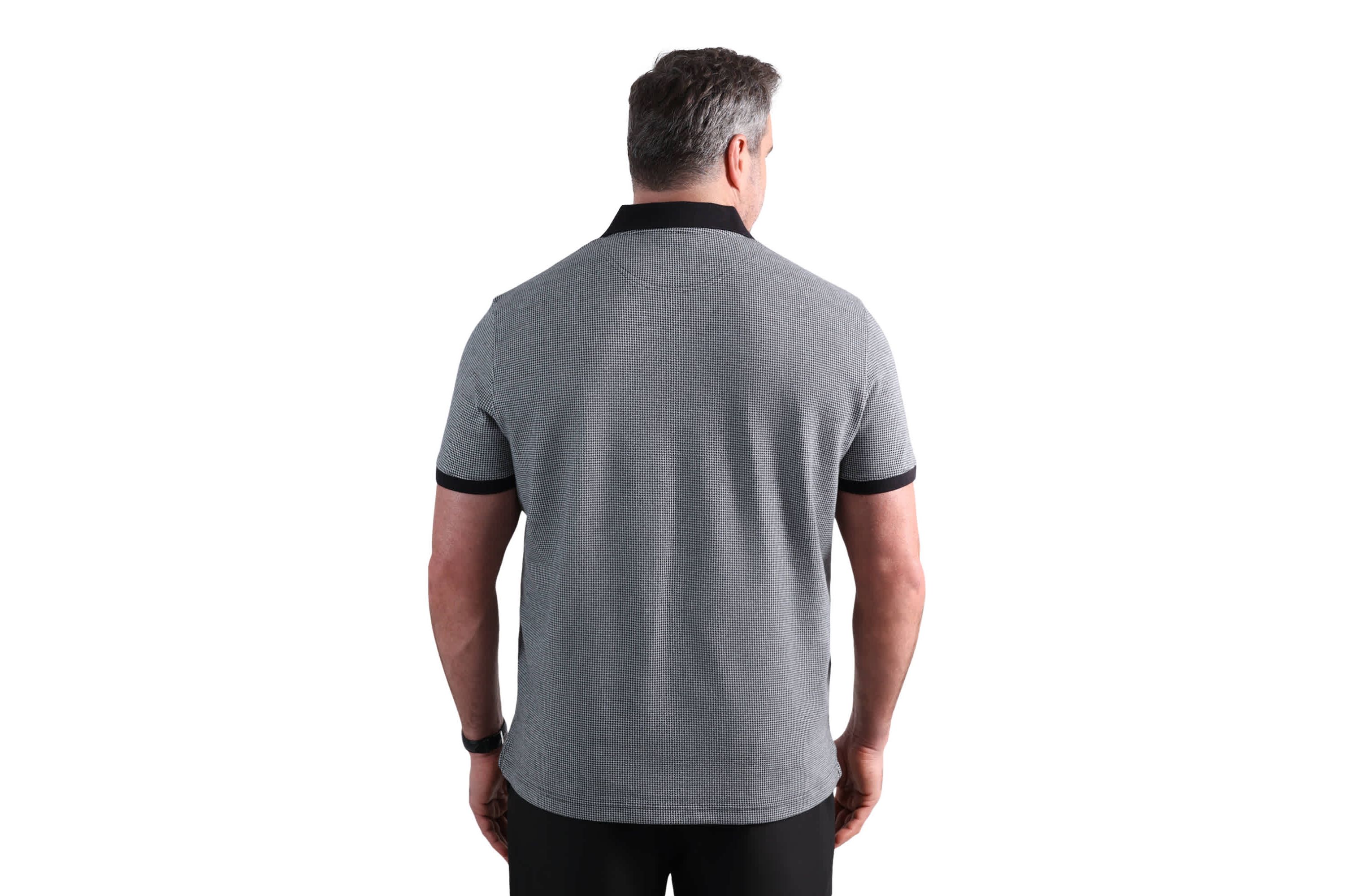 Big & Tall Haggar® Mens Premium Comfort Quarter Zip Houndstooth Polo