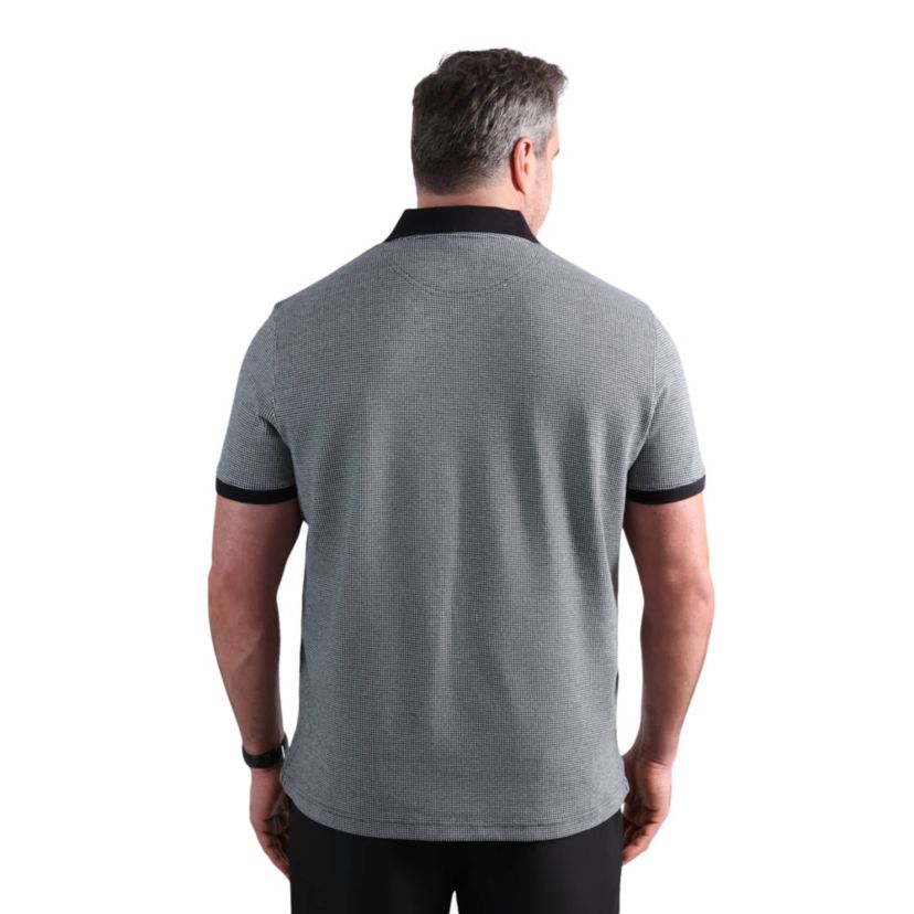 Big & Tall Haggar® Mens Premium Comfort Quarter Zip Houndstooth Polo