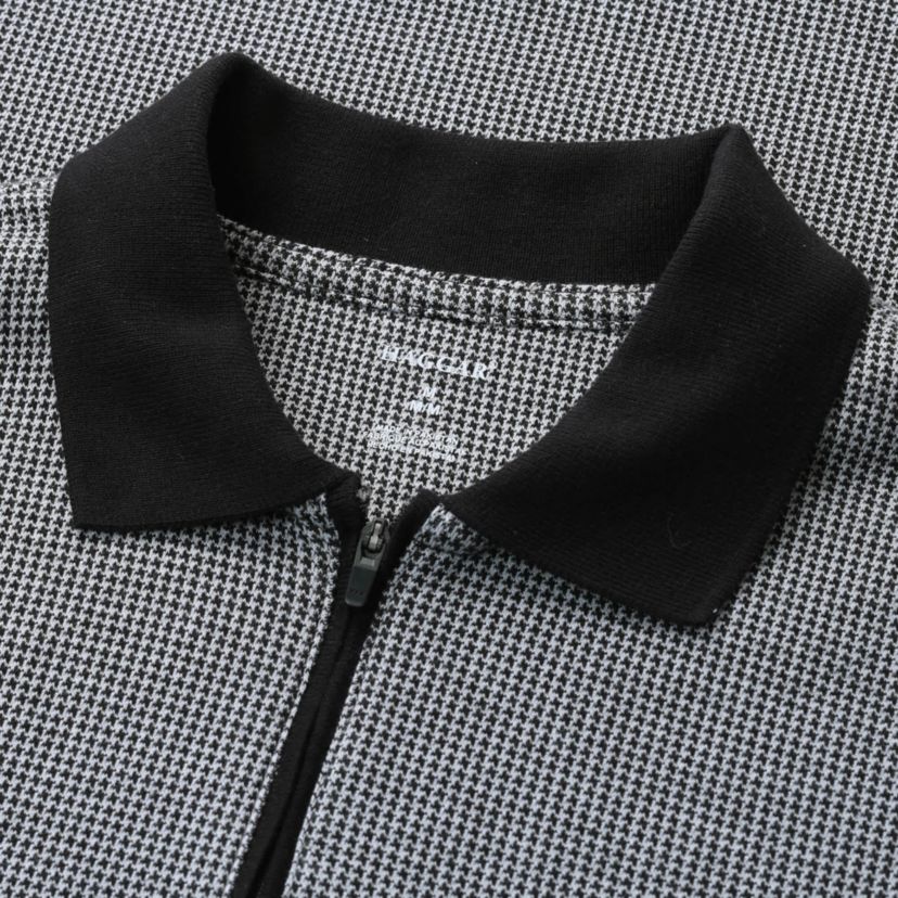 Big & Tall Haggar® Mens Premium Comfort Quarter Zip Houndstooth Polo