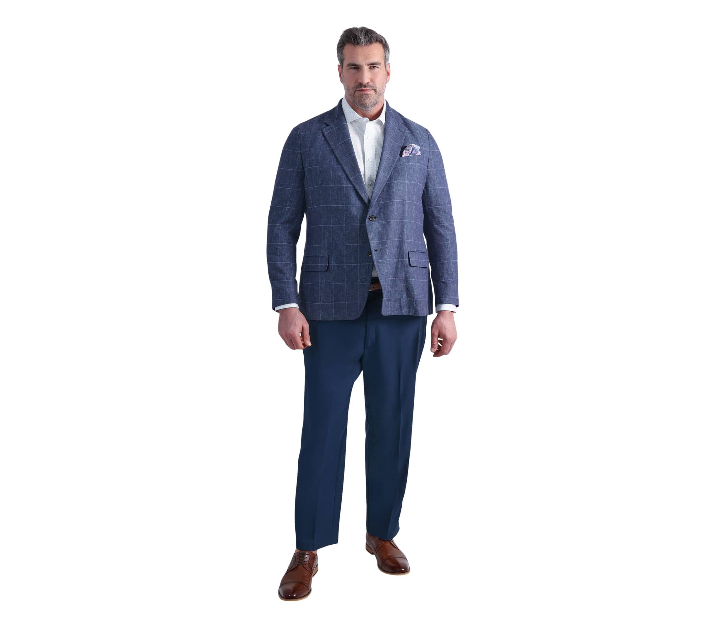 Big & Tall J.M. Haggar™ Plaid Windowpane Tailored Fit Sport Coat
