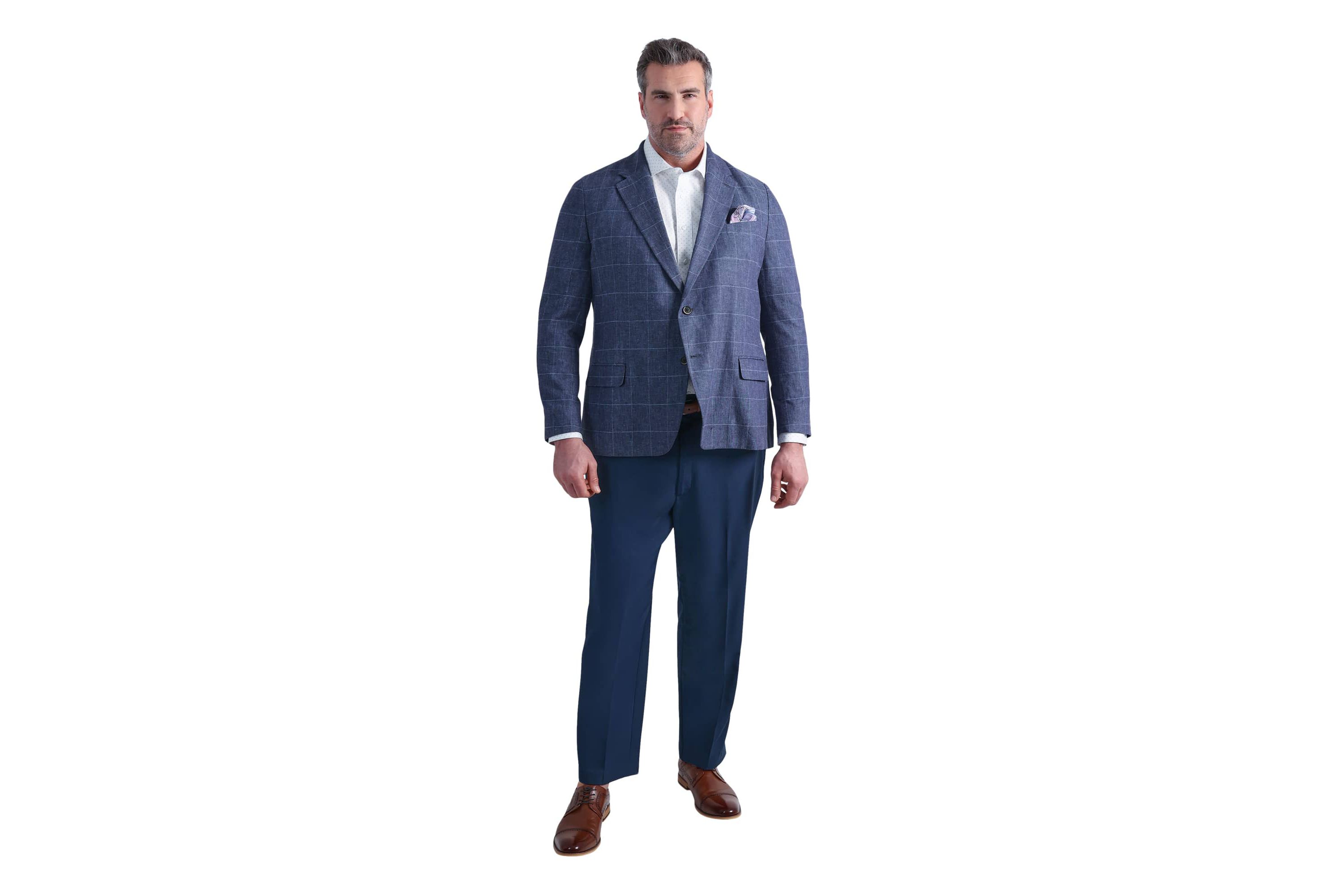 Big & Tall J.M. Haggar™ Plaid Windowpane Tailored Fit Sport Coat
