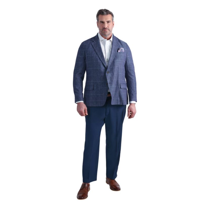 Big & Tall J.M. Haggar™ Plaid Windowpane Tailored Fit Sport Coat