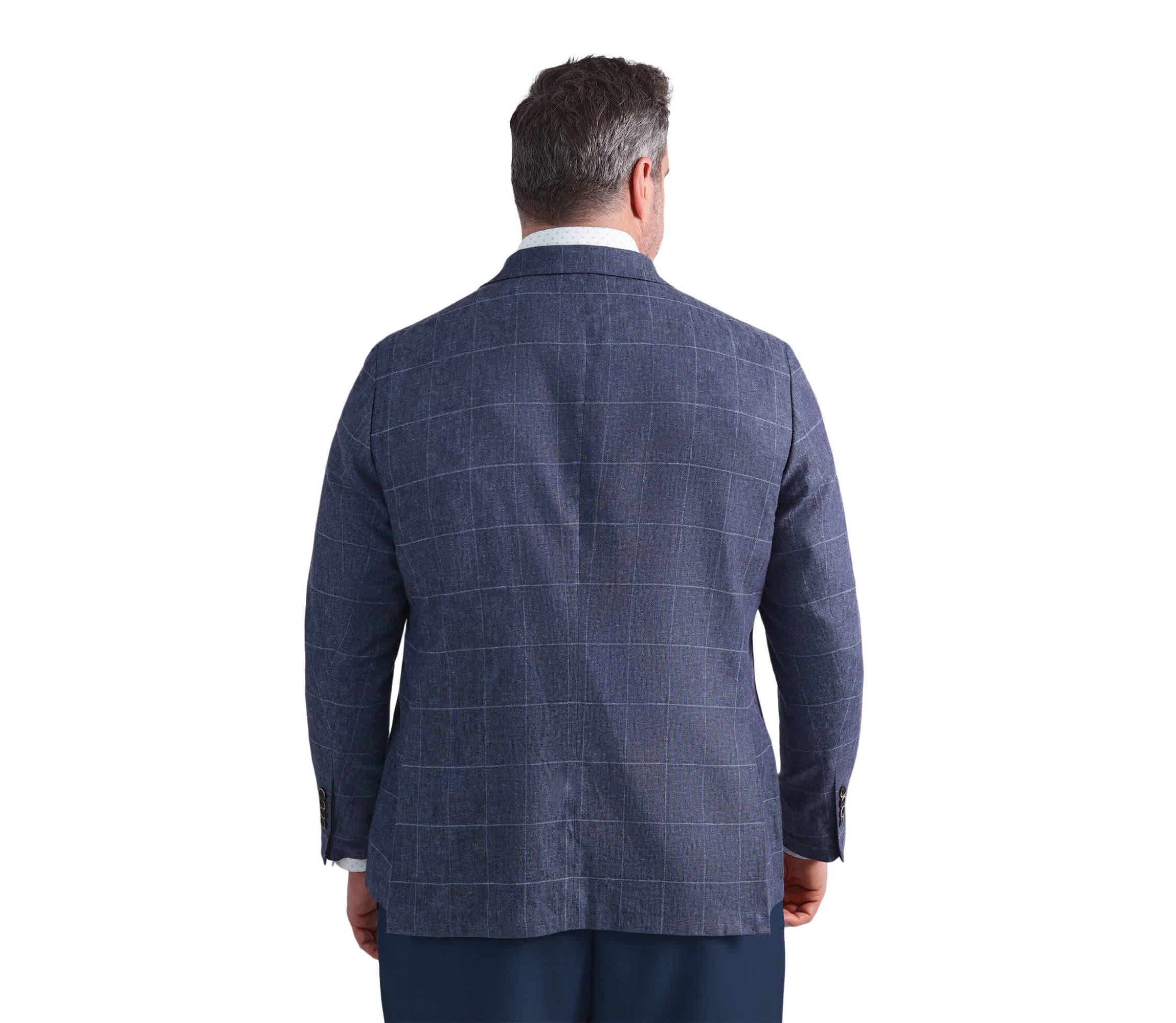 Big & Tall J.M. Haggar™ Plaid Windowpane Tailored Fit Sport Coat