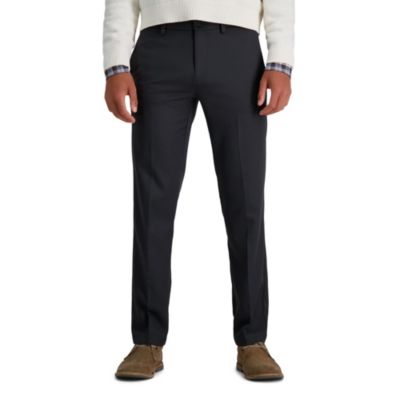 Haggar Men's Cool 18® Pro Straight Fit Flat Front Heather Pant, Grey, 40 x 29
