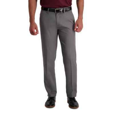 Haggar Men's Cool 18® Pro Straight Fit Flat Front Heather Pant, Grey, 33 x 30