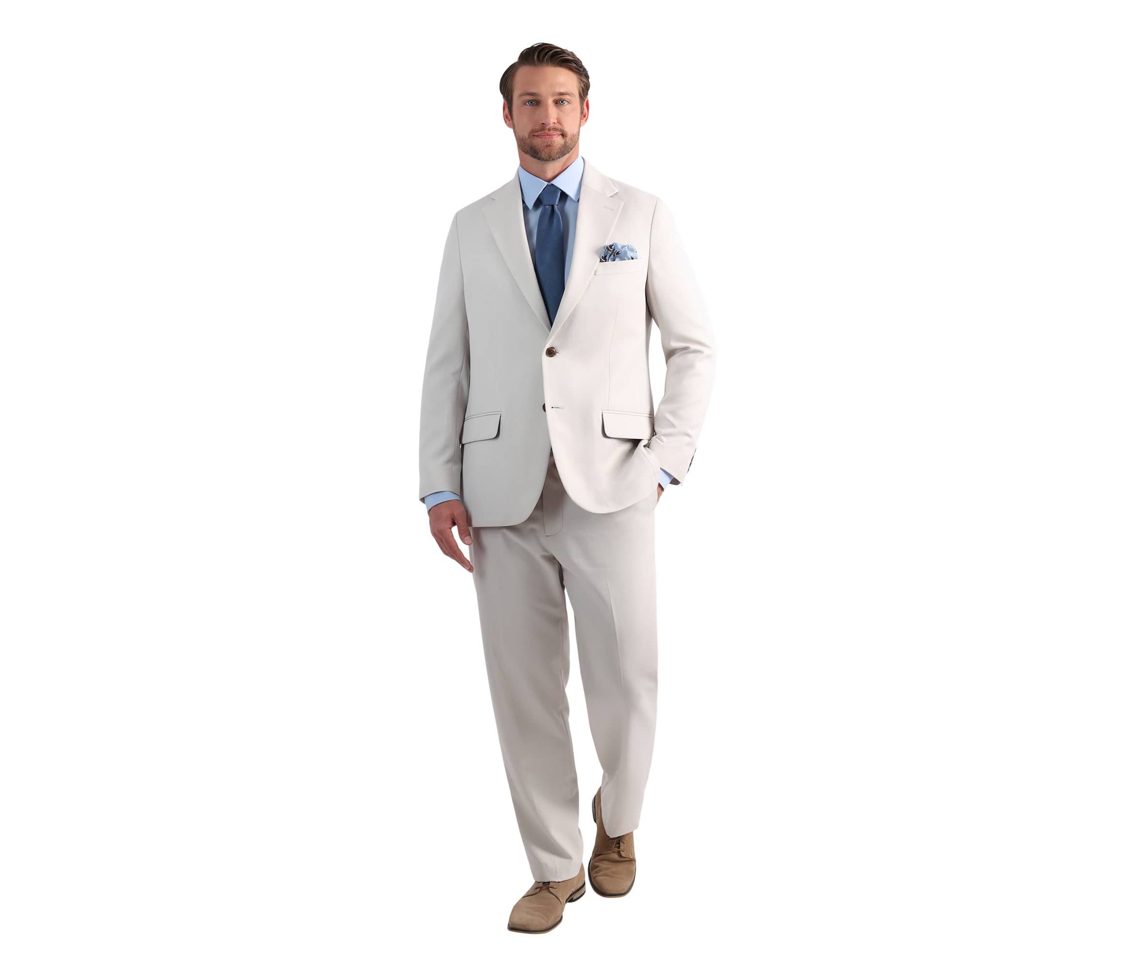 Haggar® Mens Smart Wash® with Repreve® Houndstooth Classic Fit Flat Front Suit Separates Pant