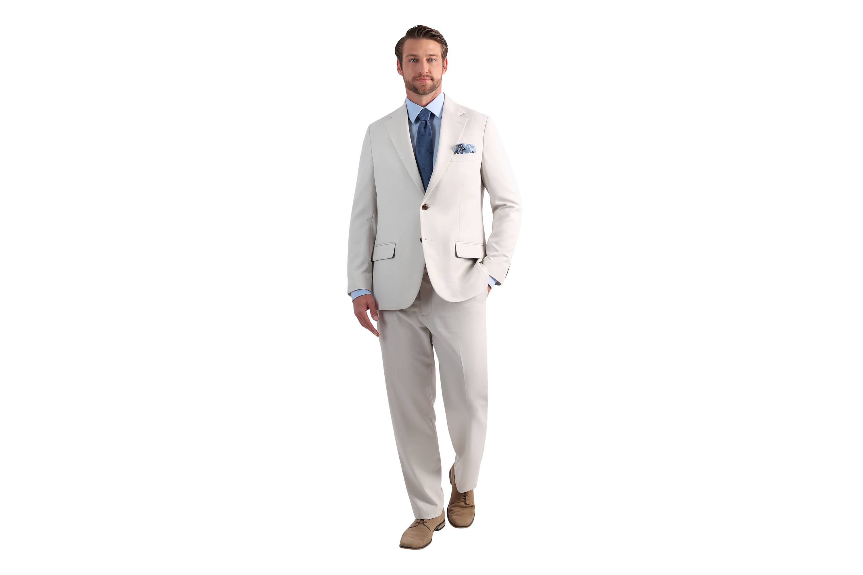 Haggar® Mens Smart Wash® with Repreve® Houndstooth Classic Fit Flat Front Suit Separates Pant