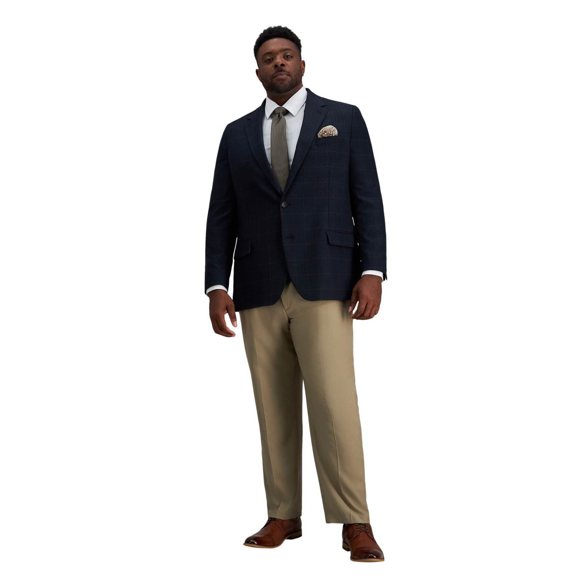 Big & Tall J.M. Haggar Mens Glen Plaid Tailored Fit Sport Coat