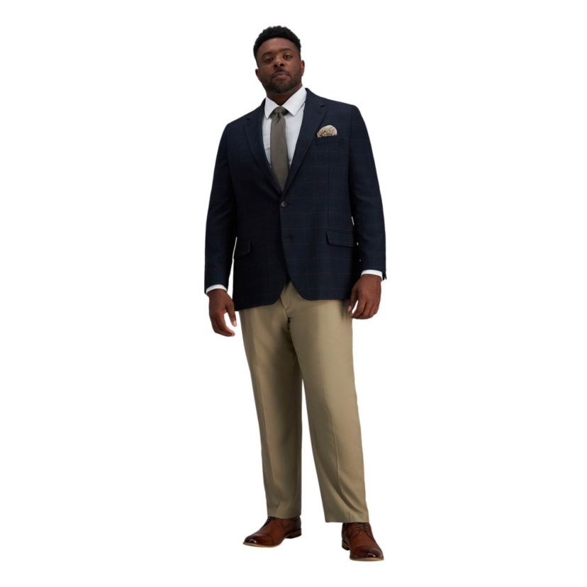 Big & Tall J.M. Haggar Mens Glen Plaid Tailored Fit Sport Coat