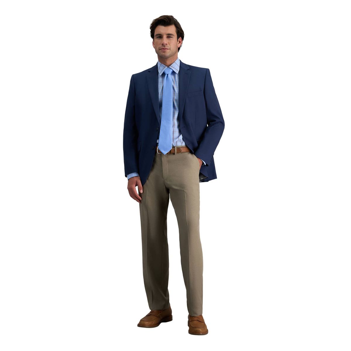 Premium Comfort Melange Broken Twill Straight Fit Dress Pant