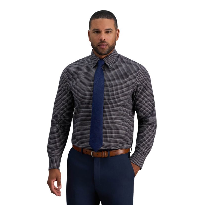 Haggar Mens Classic Fit Premium Comfort Button Down Collar Dress Shirt
