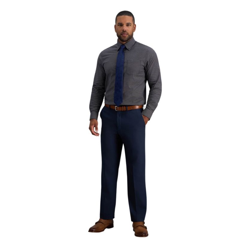 Haggar Mens Classic Fit Premium Comfort Button Down Collar Dress Shirt