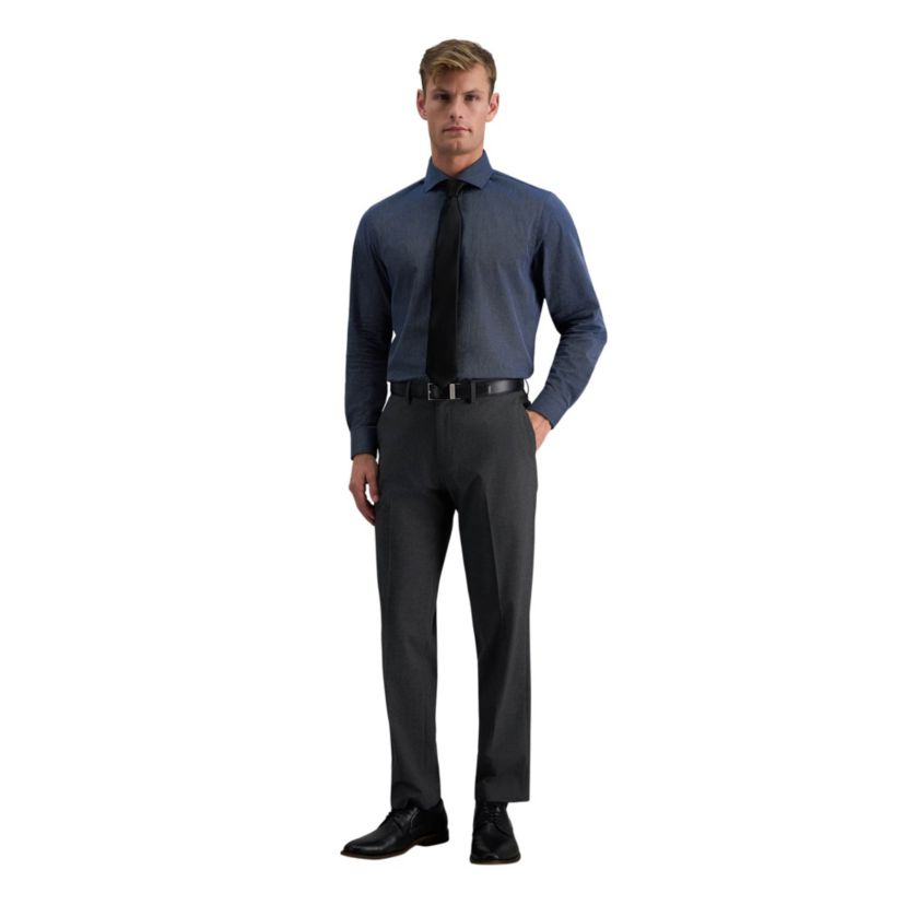 Haggar Mens Classic Fit Premium Comfort Spread Collar Dress Shirt