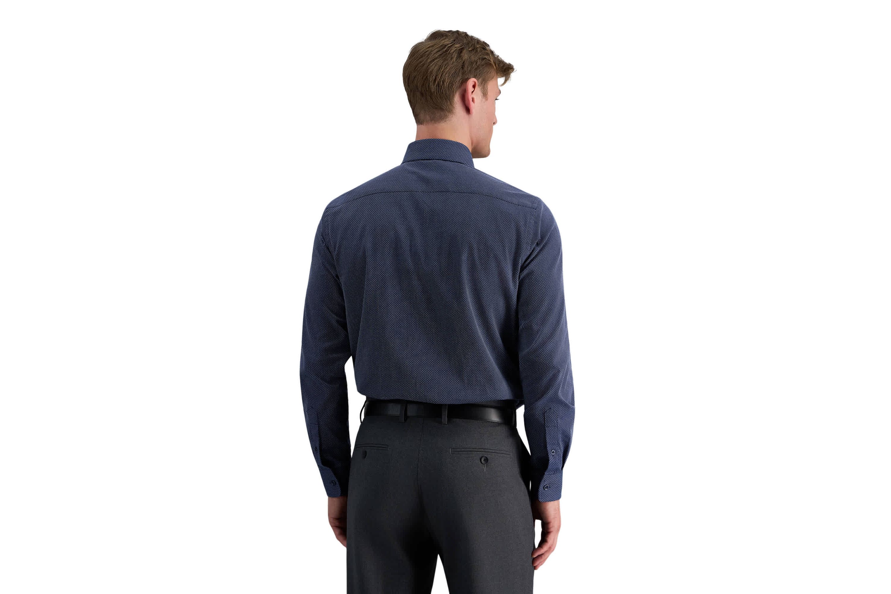 Haggar Mens Classic Fit Premium Comfort Spread Collar Dress Shirt