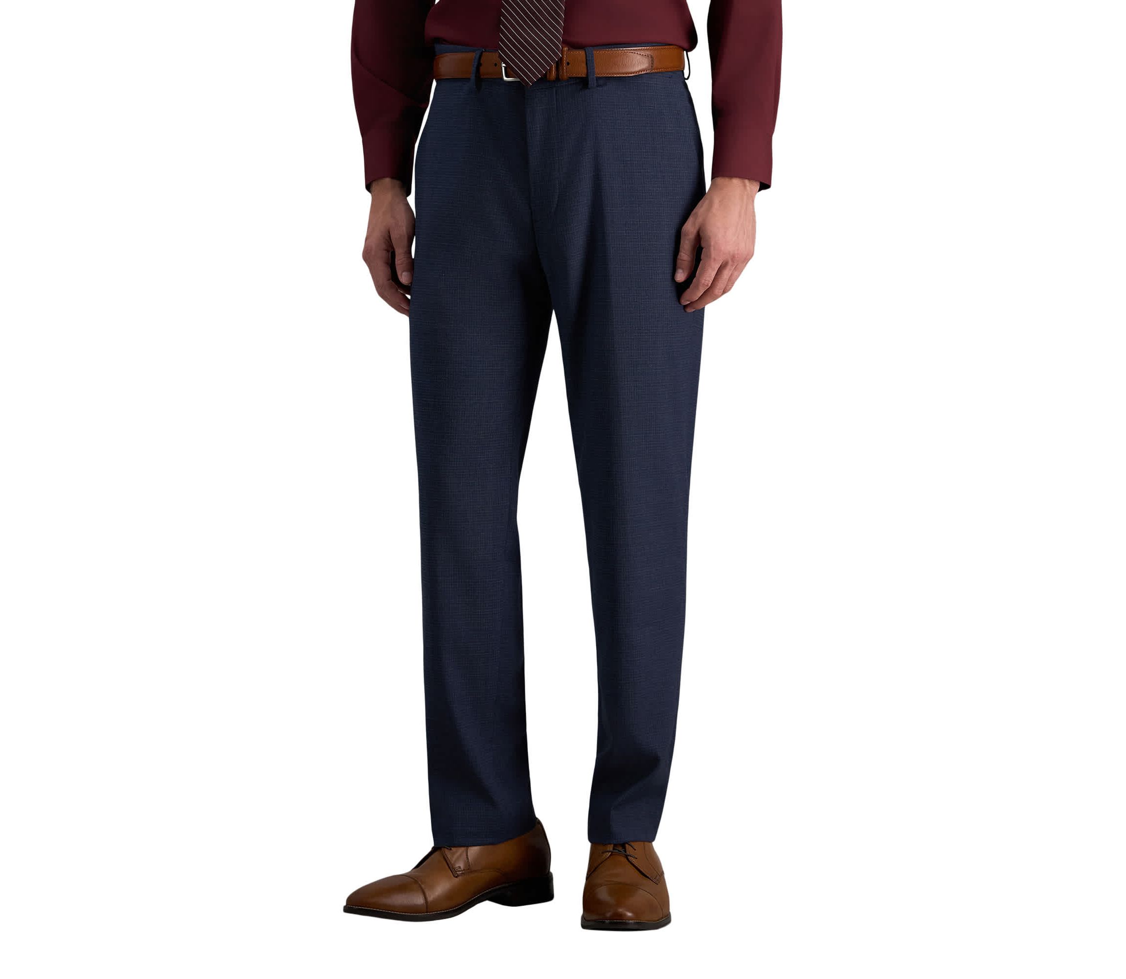 slim fit dress slacks Haggar Premium Comfort Dress Pants, Flat Front in Dark Grey main image 1