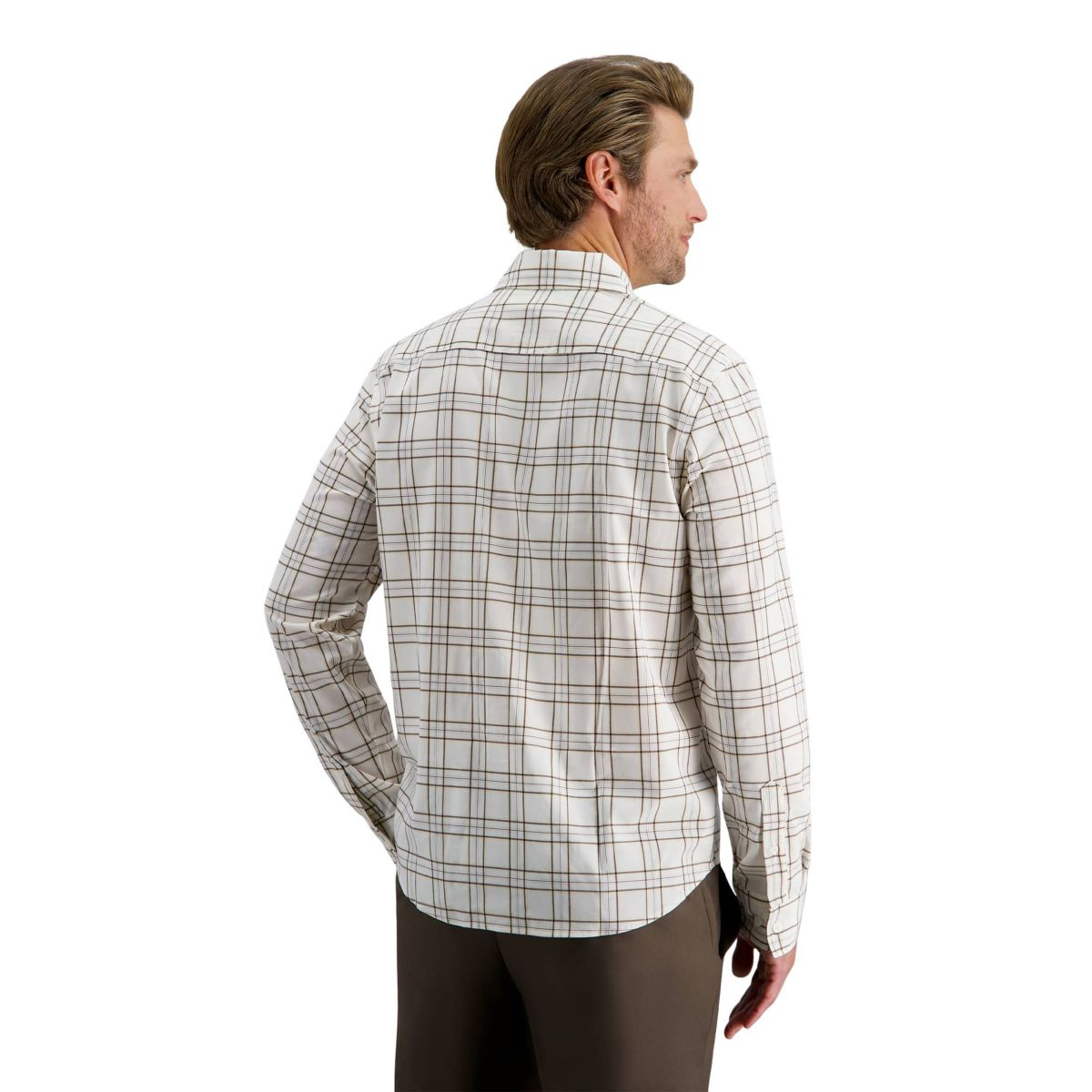 Haggar© Mens Long Sleeve Performance Plaid Button Down Shirt