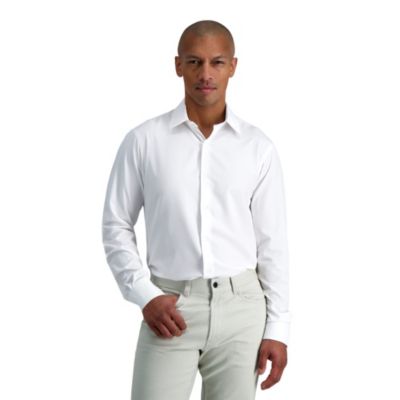 Haggar Men's Smart Wash® Slim Fit Dress Shirt, White, 15 - 15.5 34/35