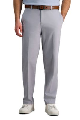 Haggar Men's Premium NoâIron Khaki Classic Fit Wrinkle-Free Cotton Pant, Grey, 44 x 29