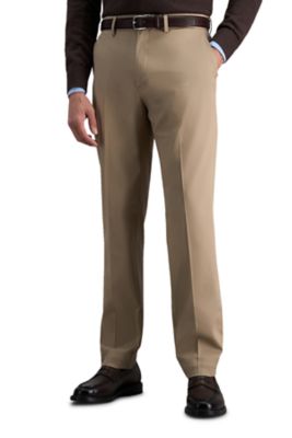 Haggar Men's Premium NoâIron Khaki Slim Fit Wrinkle Free Cotton Pant, 32 x 34