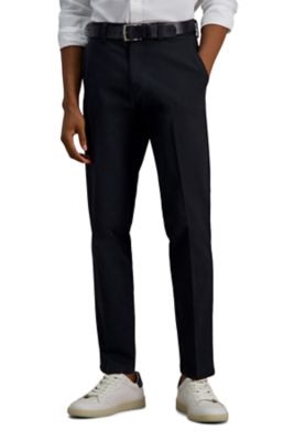 Haggar Men's Modern Khaki Slim Fit Pant, Black, 38 x 30