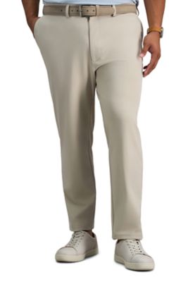 Big & Tall Haggar® Sport Men's Travel Performance Straight Fit Pant, Sand, 46 x 34