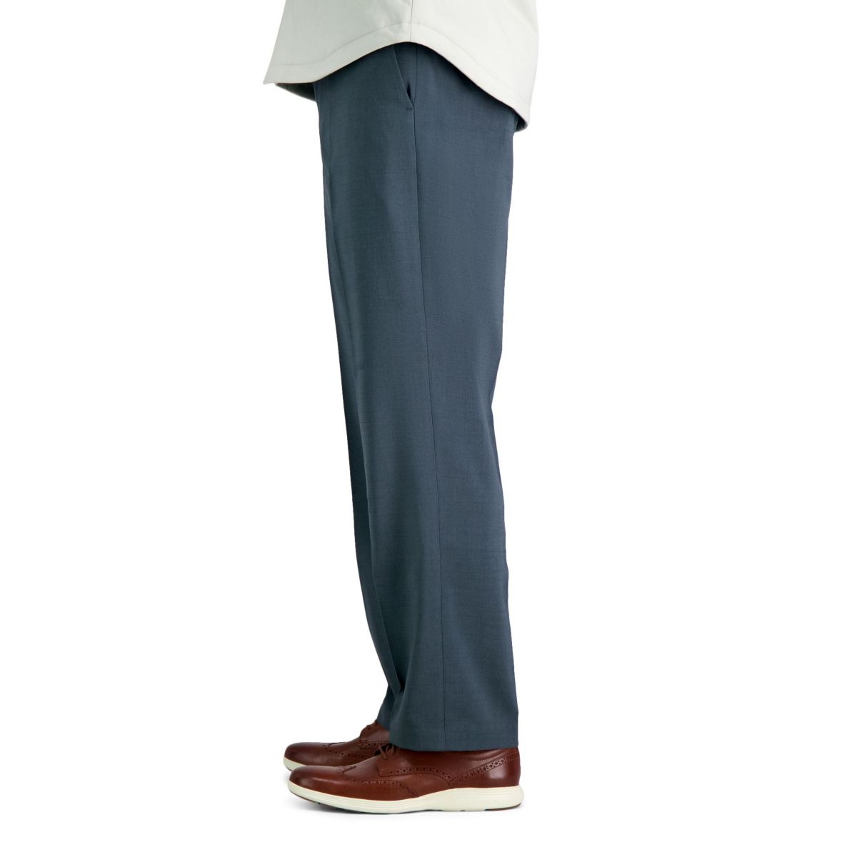 Haggar Premium Comfort Subtle Plaid Classic Fit Flat Front Dress Pant