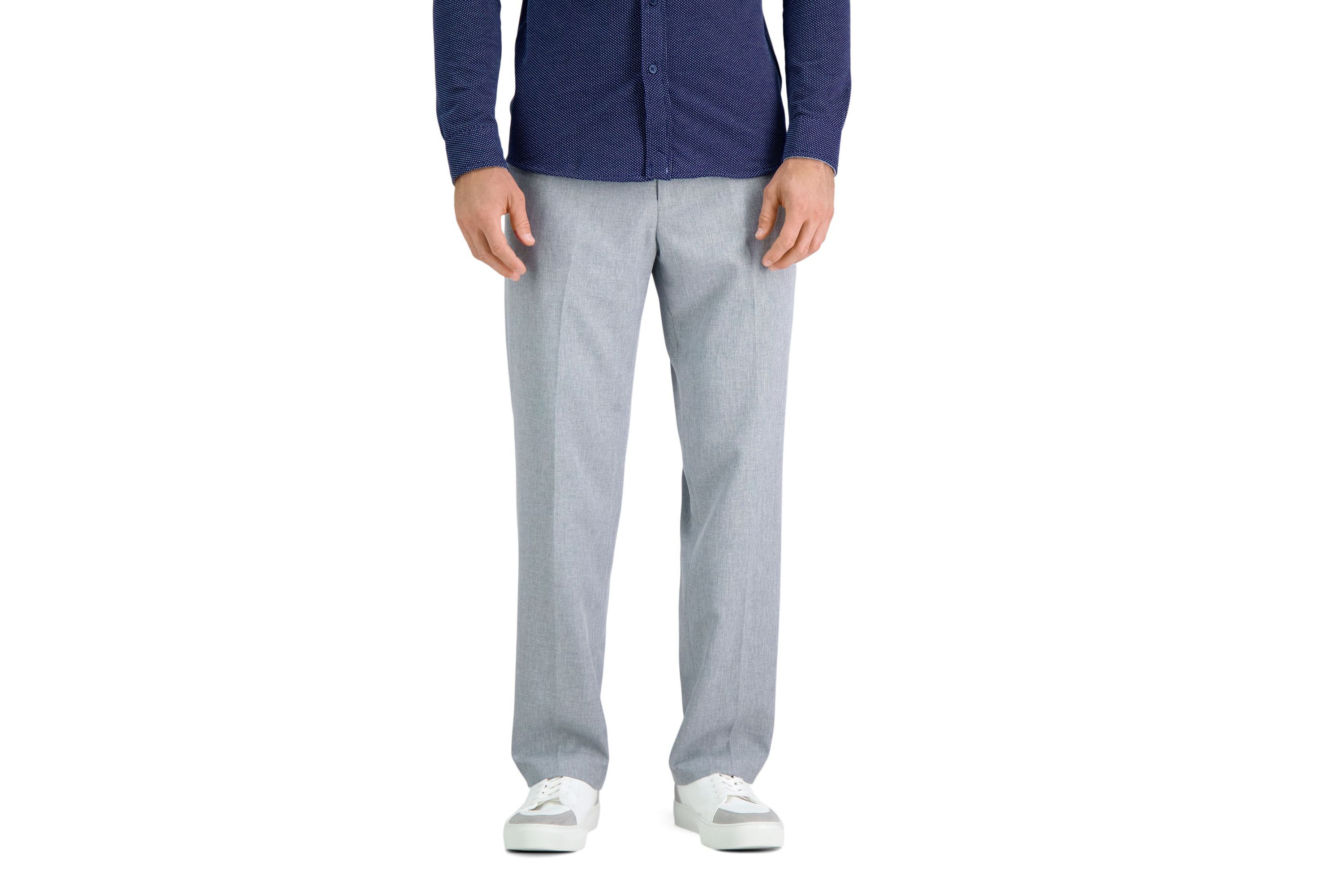 Haggar Premium Comfort Melange Broken Twill Classic Fit Flat Front Dress Pant