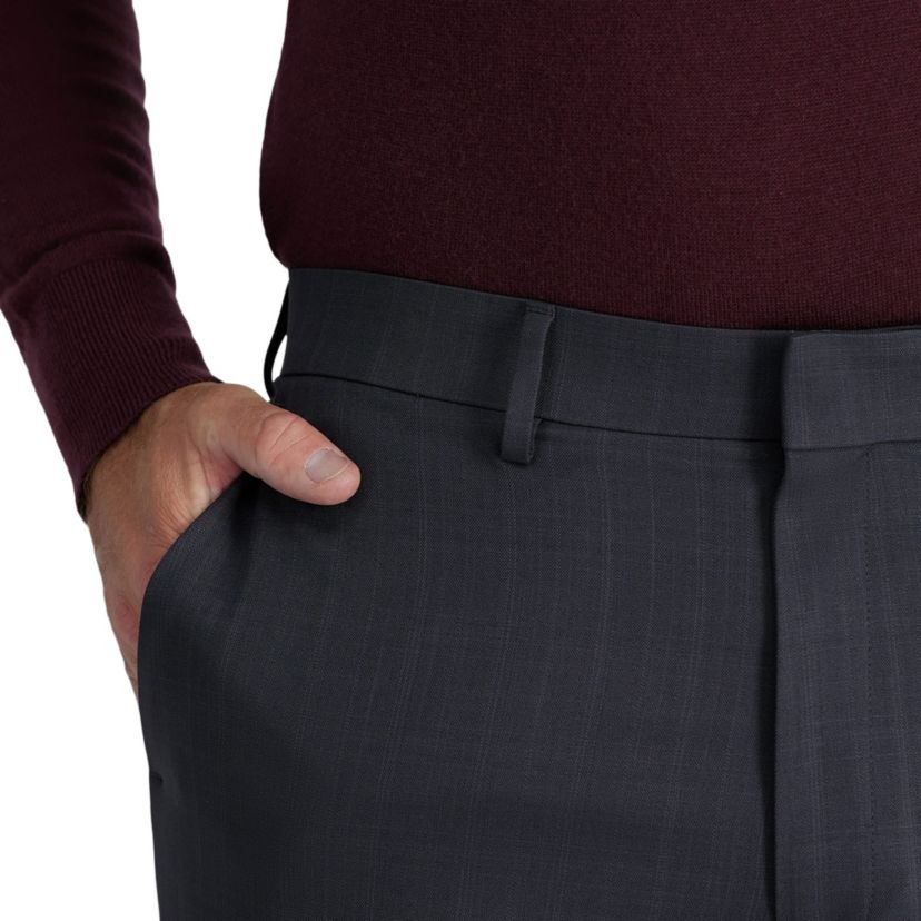 Haggar® Mens Premium Comfort Tonal Windowpane Straight Fit Dress Pant