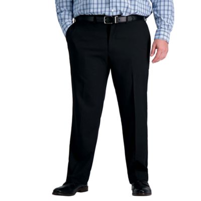 Haggar Men's Big & Tall Premium Comfort Straight Fit Flat Front Pant, Black, 50 x 29