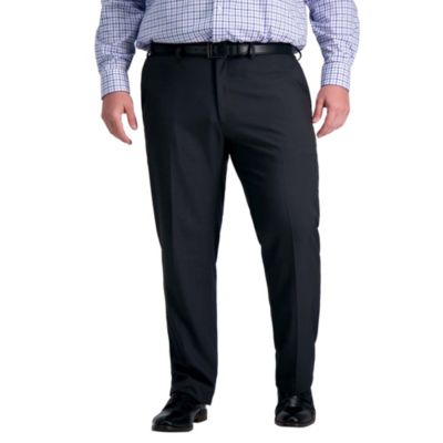 Haggar Men's Big & Tall Premium Comfort Straight Fit Flat Front Pant, Grey, 50 x 30