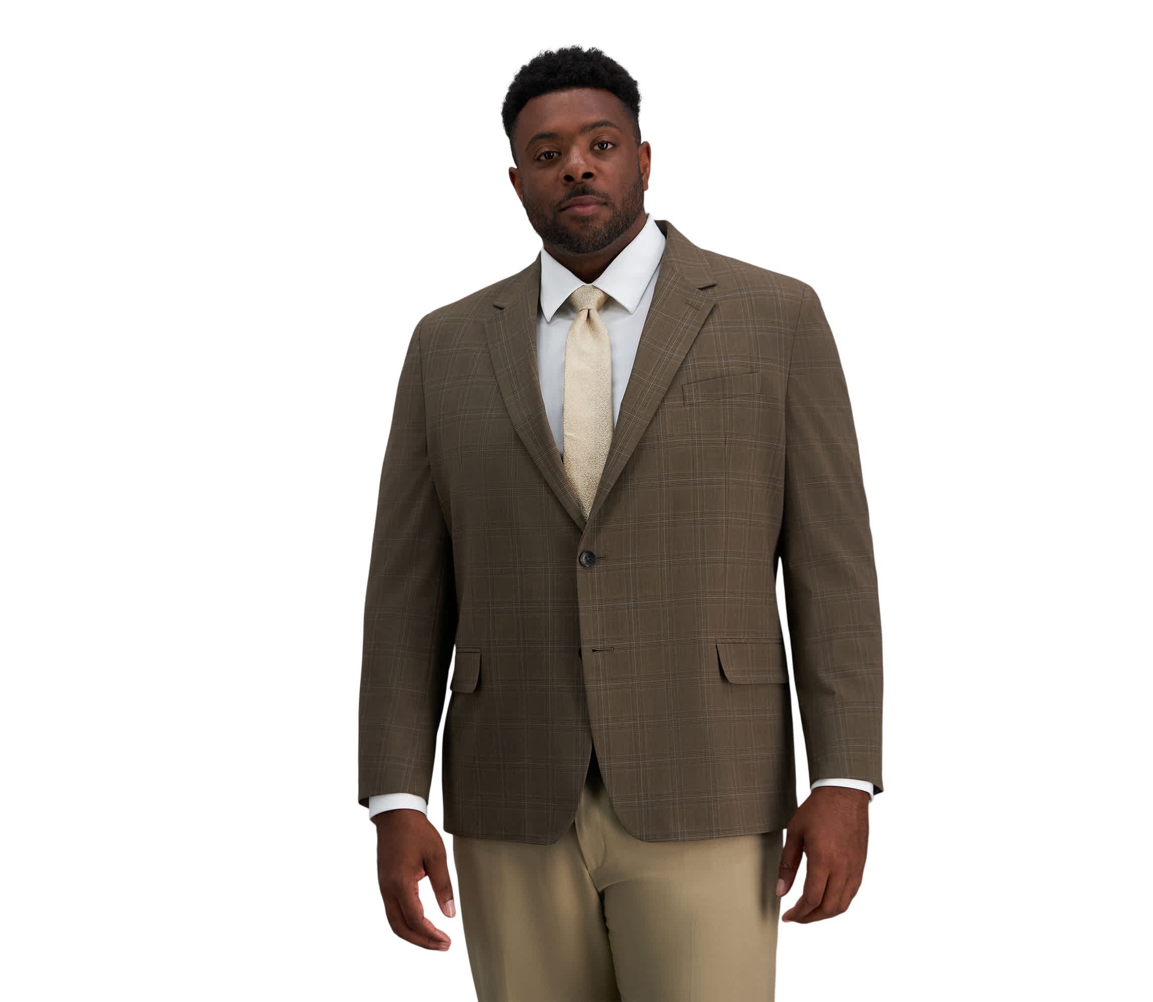 Big & Tall J.M. Haggar™ Tailored Fit Plaid Windowpane Sport Coat