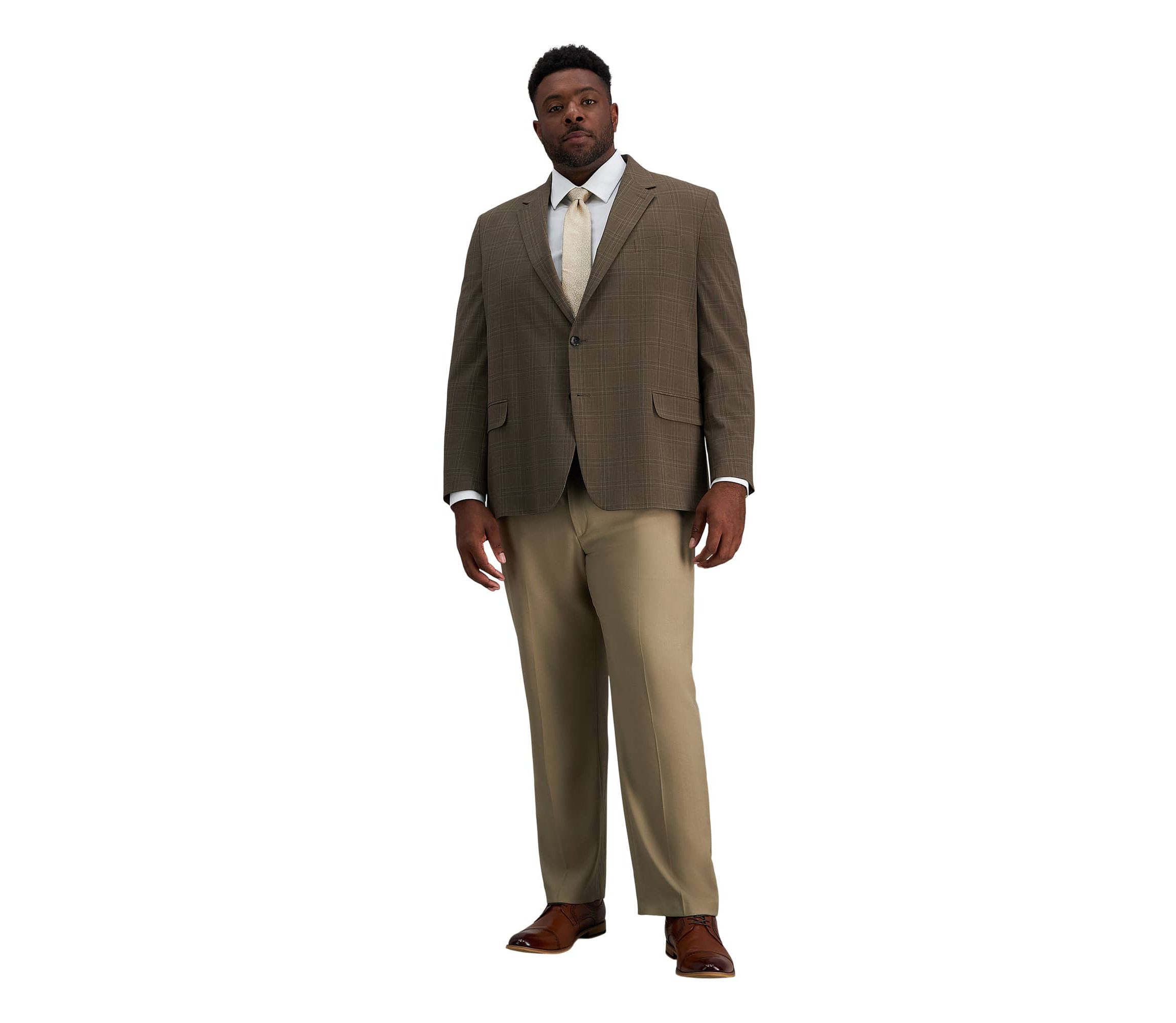 Big & Tall J.M. Haggar™ Tailored Fit Plaid Windowpane Sport Coat