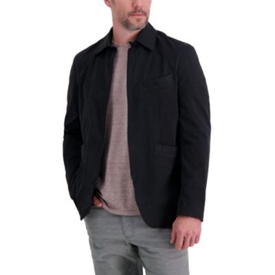 Men's Haggar® Euro Moleskin Slim Fit Bomber Jacket, Black, XL