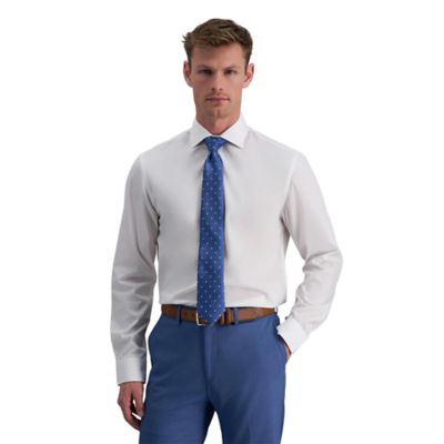 Haggar Men's Wrinkle Free Slim Fit Dress Shirt, White, 16 - 16.5 34/35