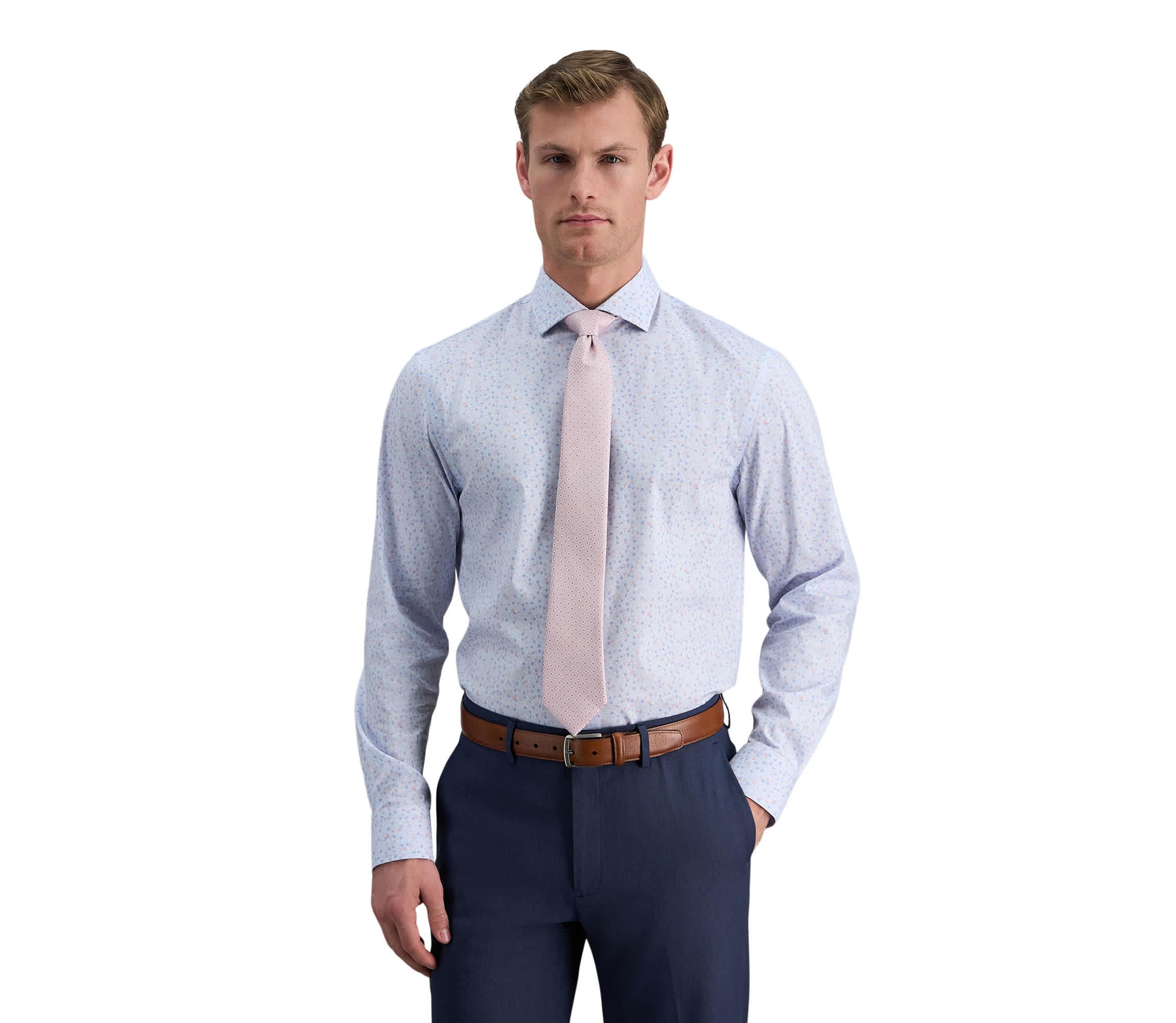 men's slim fit wrinkle free dress shirts Haggar Wrinkle Free Slim Fit Dress Shirt in Black main image 1