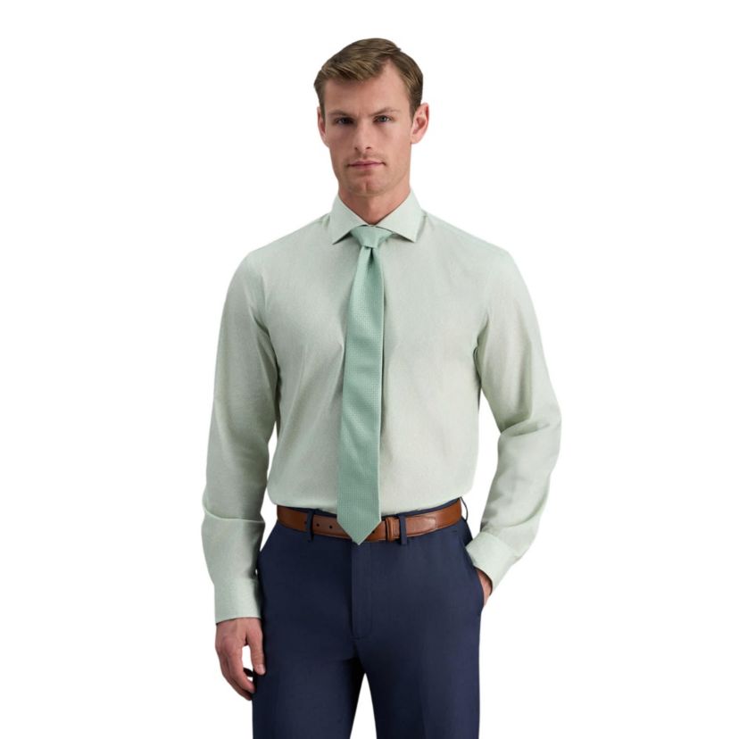 men's slim fit wrinkle free dress shirts Haggar Big Wrinkle Free Classic Fit Dress Shirt in Black