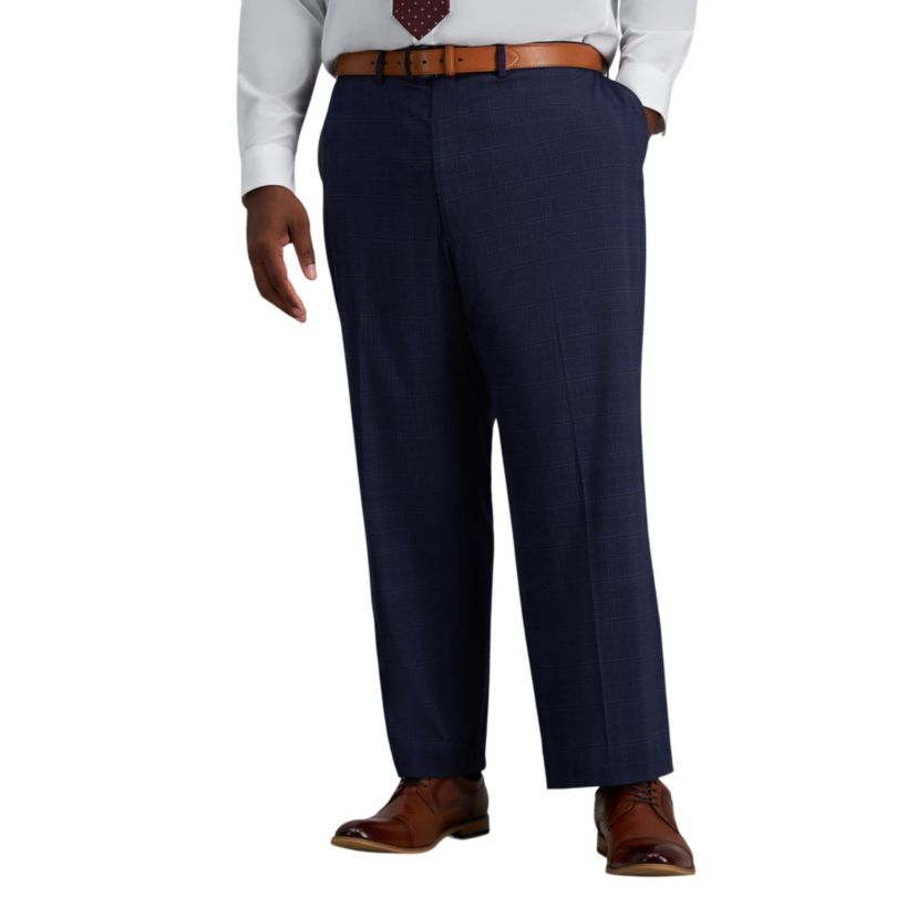 Big & Tall J.M. Haggar™ Slim Fit Blue Plaid Suit Separate Pant